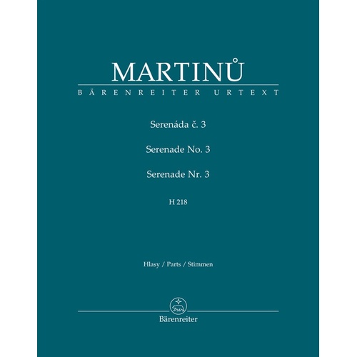 Martinu - Serenade No 3 H 218 Set Of Parts
