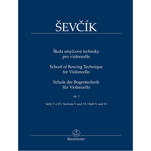 Sevcik School of Bowing Technique for Cello Op 2 Book 3