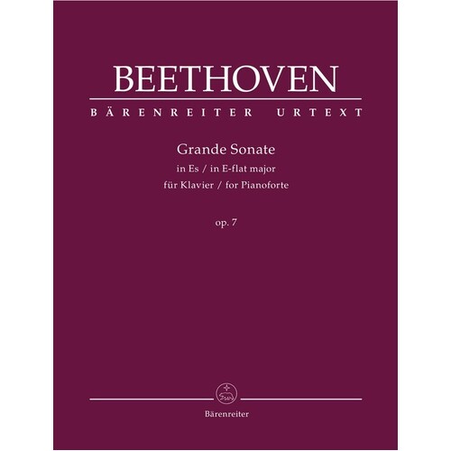 Beethoven - Sonata E Flat Major Op 7 Piano (Softcover Book) Urtext Edition Book
