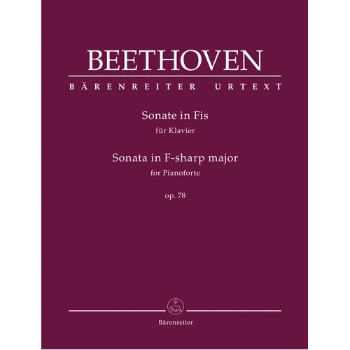 Beethoven Piano Sonata Op 78 in F Sharp Major - Piano Sheet Music