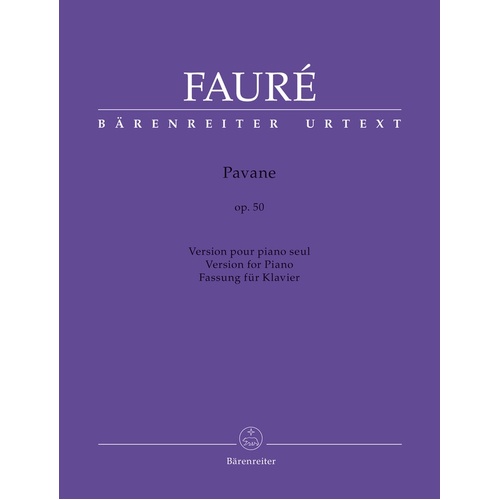 Faure - Pavane Op 50 For Piano Urtext Softcover Book (Piano)