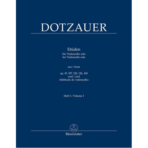 Dotzauer Etudes for Cello Solo Volume 1, Friedrich Dotzauer, Barenreiter, 40 Pages