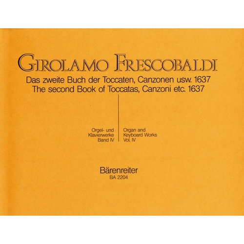 Frescobaldi - Organ and Keyboard Works Vol 4, 95 Pages, Publisher Barenreiter