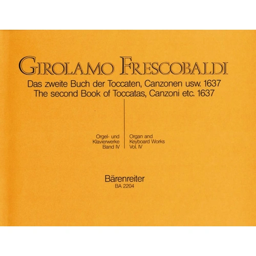 Frescobaldi - Organ and Keyboard Works Vol. 4, Publisher: Barenreiter, 95 Pages
