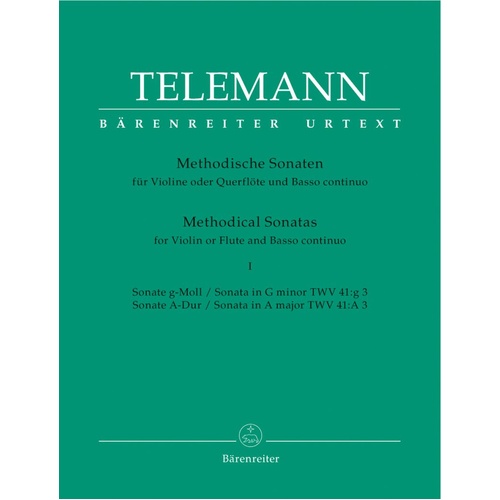 Telemann - Methodical Sonatas Vol 1 for Flute or Violin with Basso Continuo, Urtext Edition, Barenreiter, 42 Pages