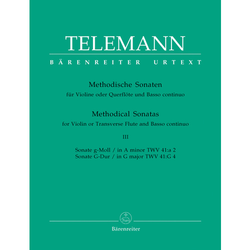 Methodical Sonatas For Violin (Flute) And Bc