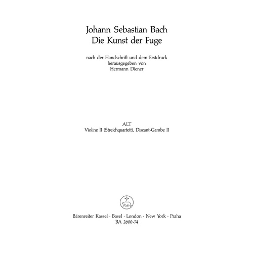 The Art Of Fugue BWV 1080