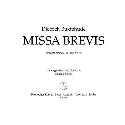 Missa Brevis For Five Voices