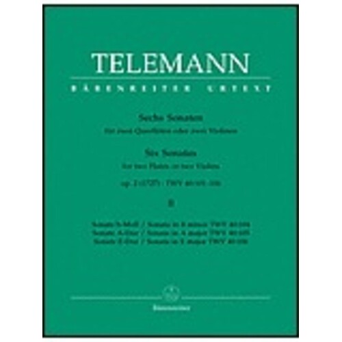Sonatas 6 Op 2 Book 2 2Violin Or 2Fl Book
