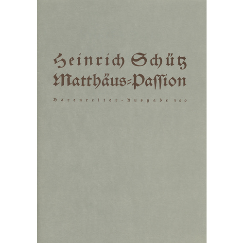 St Matthew Passion Choral Score
