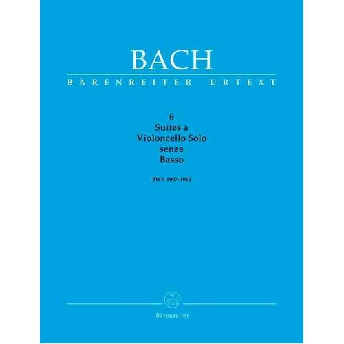 Bach - 6 Suites Bwv 1007-1012 Cello Solo (Softcover Book) Urtext Edition Book