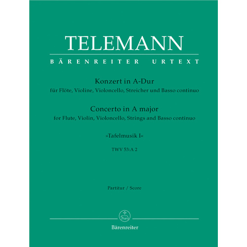 Concerto For Flute, Violin, Violoncello, Strings And Basso Continuo In A Major Twv 53:A 2