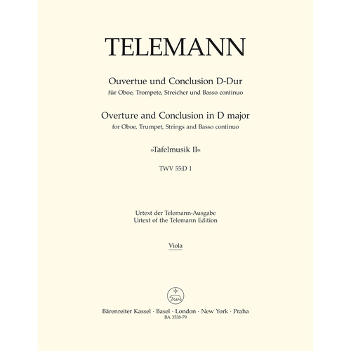 Tafelmusik II Overture/Conclusion Cello Sheet Music