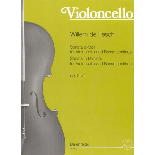 Fesch Cello Sonata in D Minor Op 13 No 4 for Cello and Piano Sheet Music