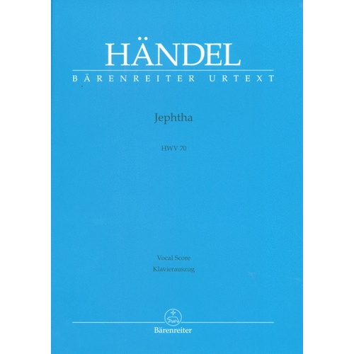 Jephtha Hwv 70 Vocal Score Book