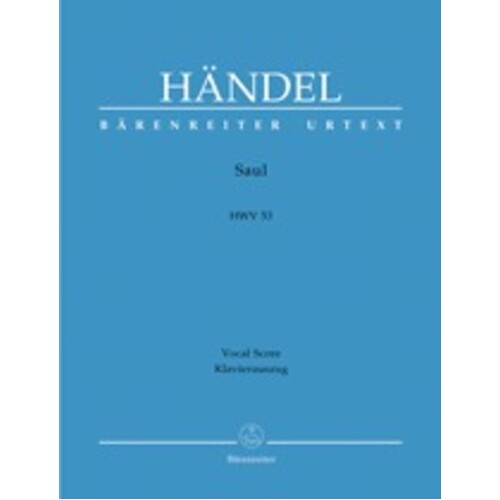 Saul Hwv 53 Vocal Score Ger/Eng Urtext