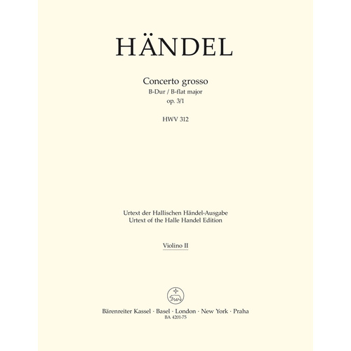 Concerto Grosso B-Dur Op. 3/1 Hwv 312