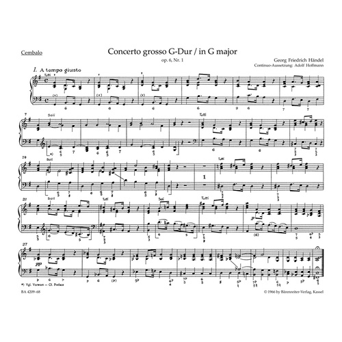 Concerto Grosso G-Dur Op. 6/1 Hwv 319