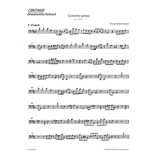 Concerto Grosso In D Major Op. 3/6 Hwv 317