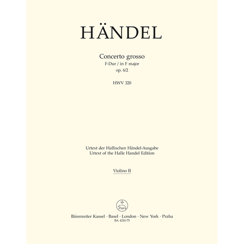 Concerto Grosso F-Dur Op. 6/2 Hwv 320