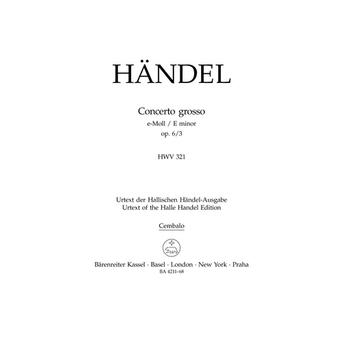 Concerto Grosso E-Moll Op. 6/3 Hwv 321