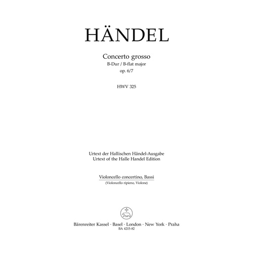 Concerto Grosso B-Dur Op. 6/7 Hwv 325