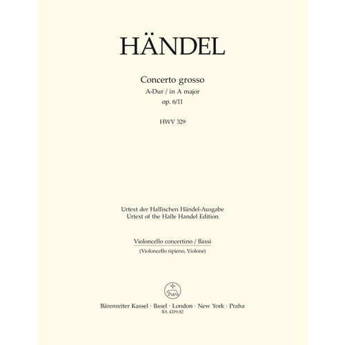 Concerto Grosso In A Major Op. 6/11 Hwv 329