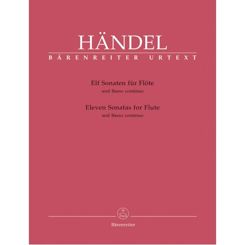 Handel - 11 Flute Sonatas for Flute and Piano, Urtext Edition, 161 Pages, Barenreiter