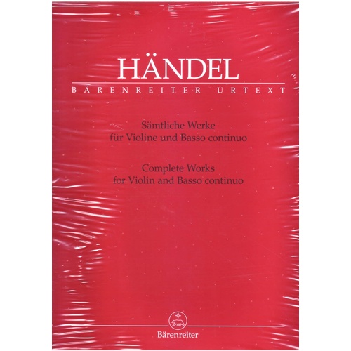 Handel: Complete Works for Violin and Basso Continuo, Urtext Edition, 142 Pages