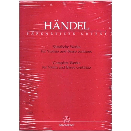 Handel - Complete Works for Violin and Basso Continuo, Urtext Edition, 142 Pages, Publisher: Barenreiter