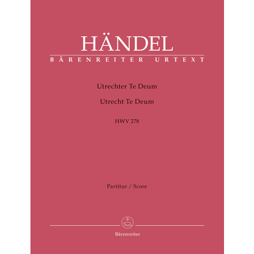 Utrecht Te Deum HWV278 Wind Set - Full Orchestra Sheet Music