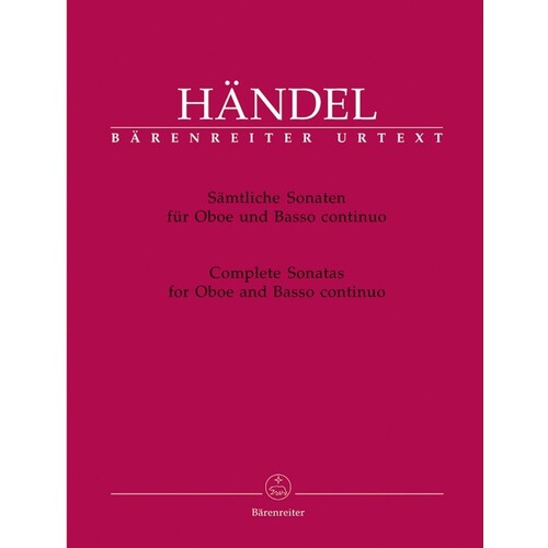 Handel - Complete Sonatas For Oboe/Basso Continuo (Softcover Book) Urtext Edition Book