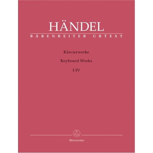 Handel: Keyboard Works Vol 1-4 Urtext Edition for Piano - 522 Pages