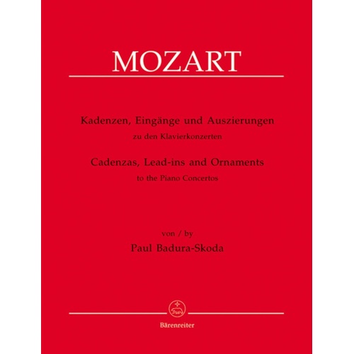 Cadenzas For Mozarts Piano Concertos Book