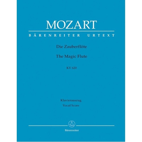 Mozart - The Magic Flute K 620 Vocal Score, Edited by Gernot Gruber and Alfred Orel, Barenreiter, 268 Pages, Voice Format