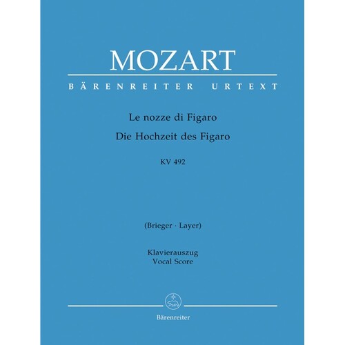 The Marriage Of Figaro K 492 Vocal Score Ger/Ita (Softcover Book) Urtext Edition Book