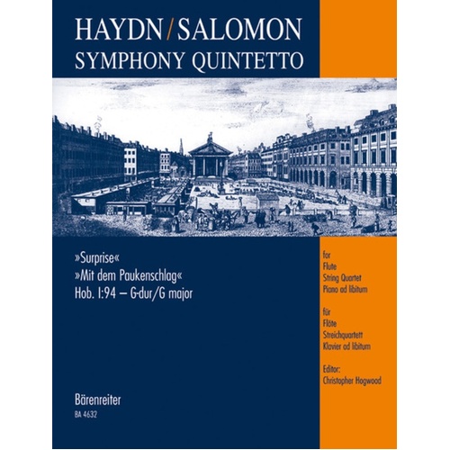 Symphony Hob 1 No 94 Flute Str 4Et (Piano Ad Lib) Book