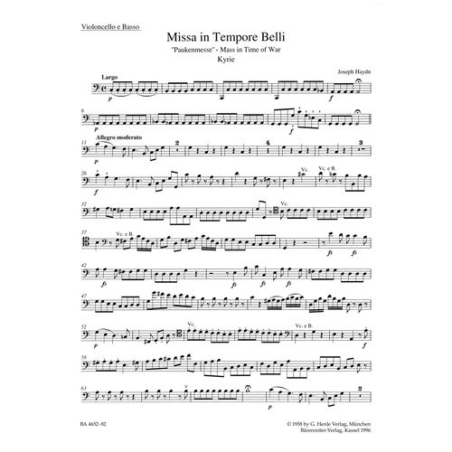 Missa In Tempore Belli Hob.Xxii:9 "Mass In Time Of War"
