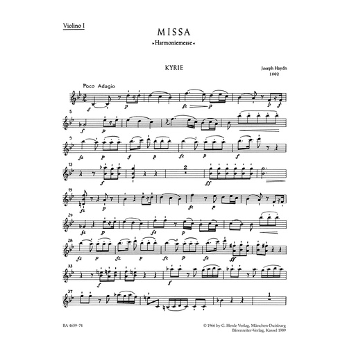 Missa In B-Flat Major Hob.Xxii:14 "Harmony Mass"