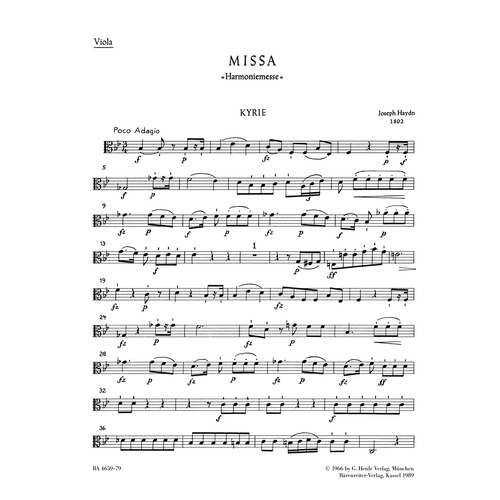 Missa In B-Flat Major Hob.Xxii:14 "Harmony Mass"