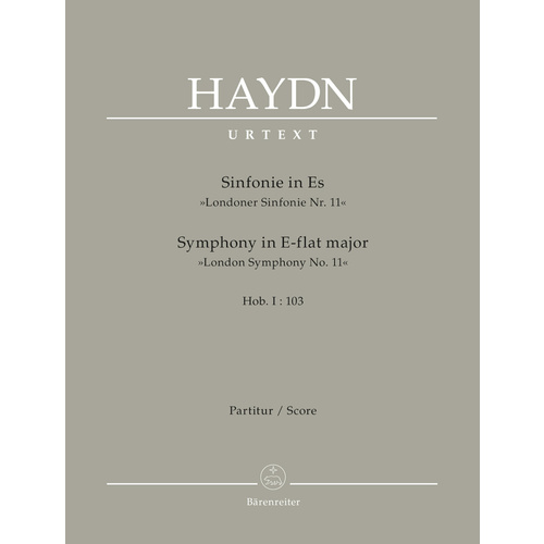 Symphony No 103 in E Flat Full Score