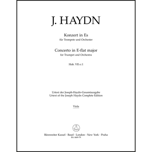 Concerto for Trumpet and Orchestra in Eb Major - Viola - Haydn - Barenreiter BA4669-79