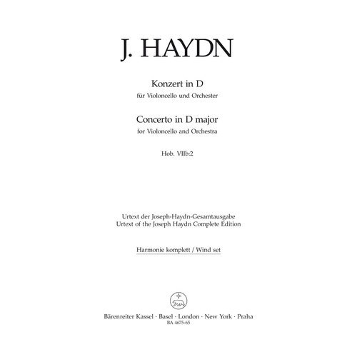 Concerto For Violoncello And Orchestra In D Major Hob. Viib:2