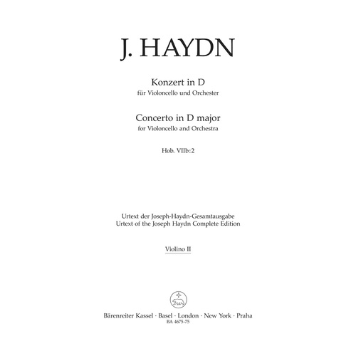 Concerto For Violoncello And Orchestra In D Major Hob. Viib:2