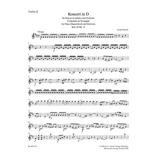 Klavierkonzert D-Dur Hob. Xviii:11