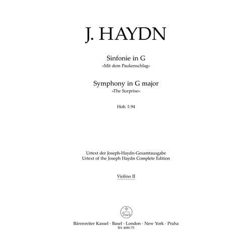 Symphony No 94 in G Viola Sheet Music