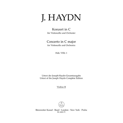 Concerto For Violoncello And Orchestra In C Major Hob.Viib:1