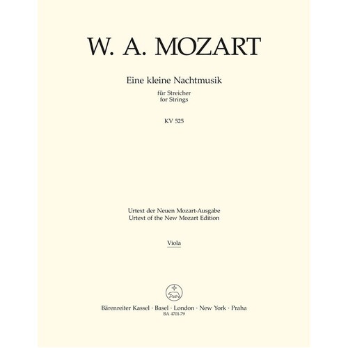 Eine Kleine Nachtmusik K 525 So Viola (Part) Urtext Edition Book