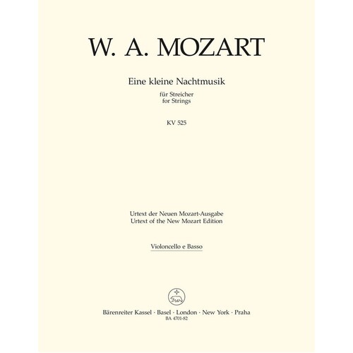 Eine Kleine Nachtmusik K 525 So Cello/Bass (Part) Urtext Edition Book