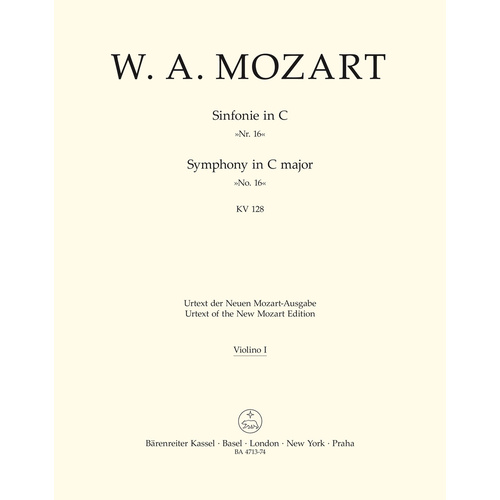 Symphony No 16 in C K128 Violin Sheet Music